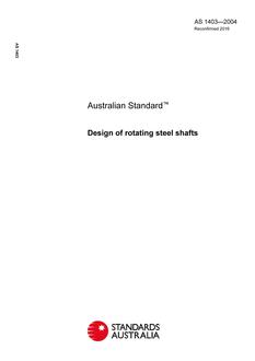 AS 1403: 05/21/2004 Design of rotating steel shafts