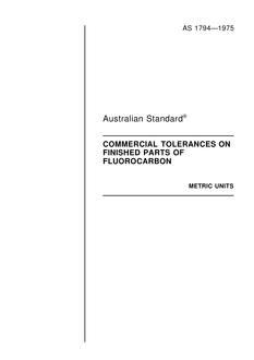 AS 1794: 01/01/1975 Commercial tolerances on finished parts of fluorocarbon