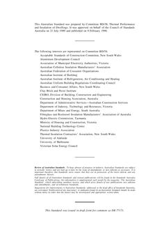 AS 3742: 01/01/1990 Mineral wool thermal insulation – Batt and blanket