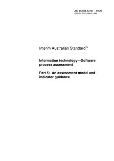 AS 15504.5(INT): 01/01/1999 Information technology – Software process assessment, Part 5: An assessment model and indicator guidance