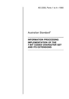 AS 2356.2: 12/31/1979 Information processing – Implementation of the 7-bit coded character set and its extensions – Representation of the 7-bit coded character set on punched tape