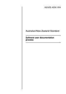 AS/NZS 4258: 11/14/1994 Software user documentation process