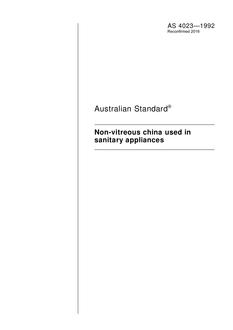 AS 4023: 05/15/1992 Non-vitreous china used in sanitary appliances