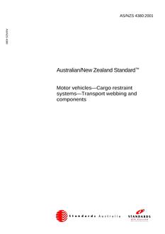 AS/NZS 4380: 11/21/2001 Motor vehicles – Cargo restraint systems – Transport webbing and components