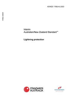 AS/NZS 1768(INT): 12/31/2003 Lightning protection