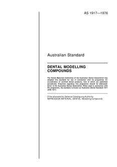 AS 1917: 01/01/1976 Dental modelling compounds