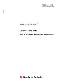 AS 2900.2: 01/01/2002 Quantities and units – Periodic and related phenomena