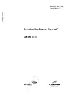 AS/NZS 2693: 02/01/2007 Vehicle jacks AS/NZS 2693: 02/01/2007 Vehicle jacks