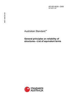 AS ISO 8930: 04/26/2005 General principles on reliability of structures – List of equivalent terms
