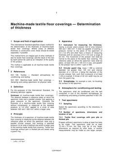 AS/NZS 2111.1: 08/05/1996 Textile floor coverings – Tests and measurements, Method 1: Machine-made textile floor coverings – Determination of total thickness