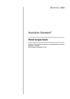 AS 4115: 06/14/1993 Hand torque tools