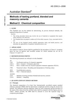 AS 2350.2: 12/29/2006 Methods of testing portland, blended and masonry cements, Method 2: Chemical composition