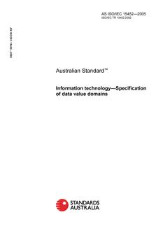 AS ISO IEC 15452: 01/01/2005 Information technology – Specification of data value domains