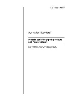 AS 4058: 01/01/1992 Precast concrete pipes (pressure and non-pressure)