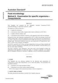 AS 5013.6: 02/03/2015 Food microbiology, Method 6: Examination for specific organisms – Campylobacter