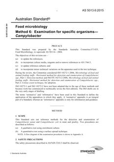 AS 5013.6: 02/03/2015 Food microbiology, Method 6: Examination for specific organisms – Campylobacter