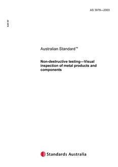 AS 3978: 01/01/2003 Non-destructive testing – Visual inspection of metal products and components