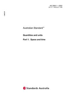 AS 2900.1: 01/01/2002 Quantities and units – Space and time