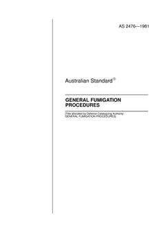 AS 2476: 12/31/1980 General fumigation procedures