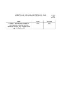 AS 2508.3.017: 03/31/1983 Safe storage and handling information card – Ethanol/methylated spirits