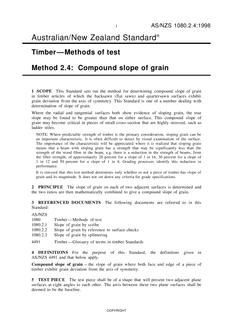 AS/NZS 1080.2.4: 01/01/1998 Timber – Methods of test, Part 2.4: Compound slope of grain