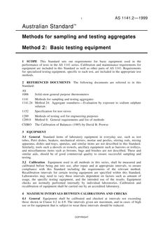 AS 1141.2: 05/05/1999 Methods for sampling and testing aggregates – Basic testing equipment