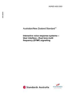 AS/NZS 4263: 03/03/2003 Interactive voice response systems – User-interface – Dual tone multi frequency (DTMF) signalling