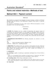 AS 1580.302.1: 01/01/1993 Paints and related materials – Methods of test – Pigment content