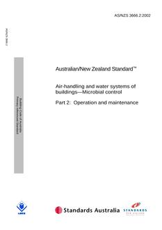 AS/NZS 3666.2: 05/02/2002 Air-handling and water systems of buildings – Microbial control, Part 2: Operation and maintenance