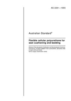 AS 2281: 11/15/1993 Flexible cellular polyurethane for seat cushioning and bedding