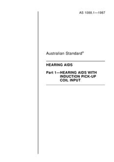 AS 1088.1: 01/01/1987 Hearing aids – Hearing aids with induction pick-up coil input
