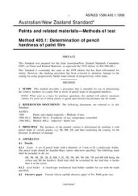 AS/NZS 1580.405.1: 01/05/1996 Paints and related materials – Methods of test, Method 405.1: Determination of pencil hardness of paint film