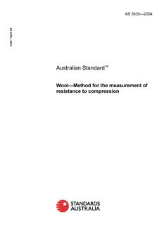 AS 3535: 01/01/2004 Wool – Method for the measurement of resistance to compression