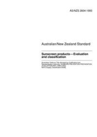 AS/NZS 2604: 10/11/1993 Sunscreen products – Evaluation and classification