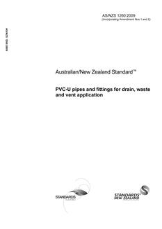 AS/NZS 1260: 06/16/2009 PVC-U pipes and fittings for drain, waste and vent application