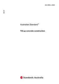 AS 3850: 01/01/2003 Tilt-up concrete construction