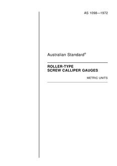 AS 1098: 01/01/1972 Roller-type screw calliper gauges