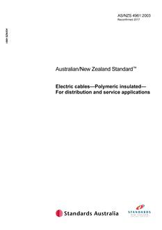 AS/NZS 4961: 02/14/2003 Electric cables – Polymeric insulated – For distribution and service applications