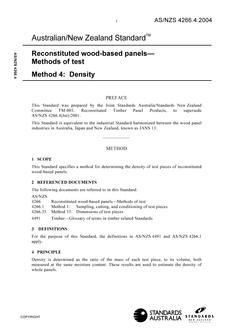 AS/NZS 4266.4: 03/26/2004 Reconstituted wood-based panels – Methods of test, Method 4: Density