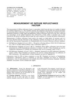 AS 1301.436S: 12/31/1990 Methods of test for pulp and paper (metric units) – Measurement of diffuse reflectance factor