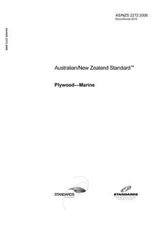 AS/NZS 2272: 11/21/2006 Plywood – Marine