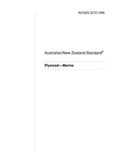 AS/NZS 2272: 12/05/1996 Plywood – Marine