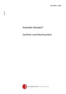 AS 4843: 05/28/2001 Synthetic weed blocking fabric AS 4843: 05/28/2001 Synthetic weed blocking fabric