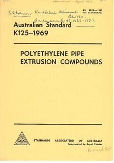 AS K125: 01/01/1969 Polyethylene pipe extrusion compounds