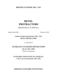 AS B139: 01/01/1955 Bevel protractors (mechanical and optical)