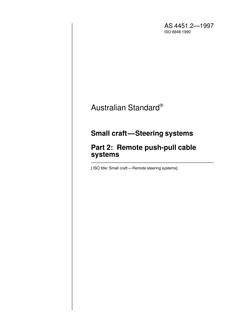 AS 4451.2: 03/05/1997 Small craft – Steering systems, Part 2: Remote push-pull cable systems