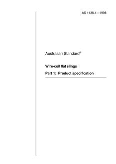 AS 1438.1: 01/05/1998 Wire-coil flat slings, Part 1: Product specification
