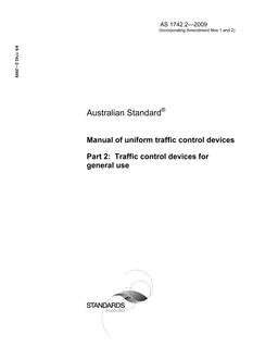 AS 1742.2: 03/16/2009 Manual of uniform traffic control devices, Part 2: Traffic control devices for general use