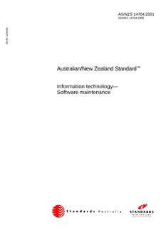 AS/NZS 14764: 02/07/2001 Information technology – Software maintenance