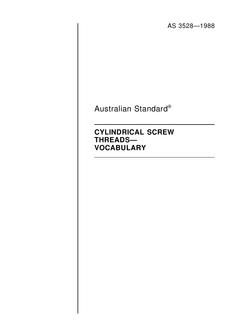 AS 3528: 12/31/1987 Cylindrical screw threads – Vocabulary